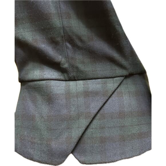 Zara Trafaluc Blazer Navy Green Plaid Cropped Medium - Picture 4 of 8